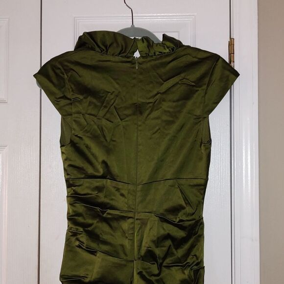 Xscape by Joanna Chen olivegreen fitted formal prom cocktail evening gown dress - Picture 8 of 8